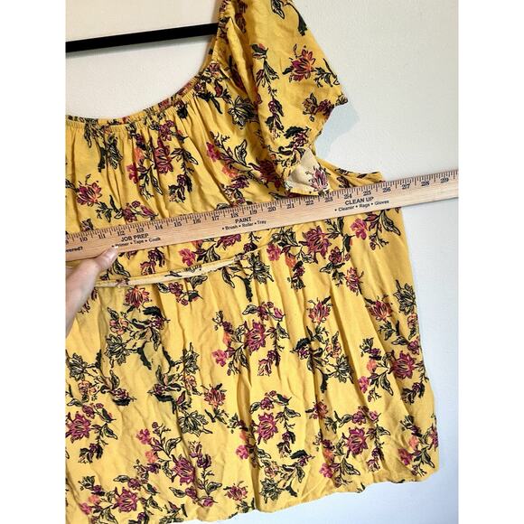 Torrid off the shoulders floral yellow top size 4 Bloomcore Flowy - Picture 8 of 10